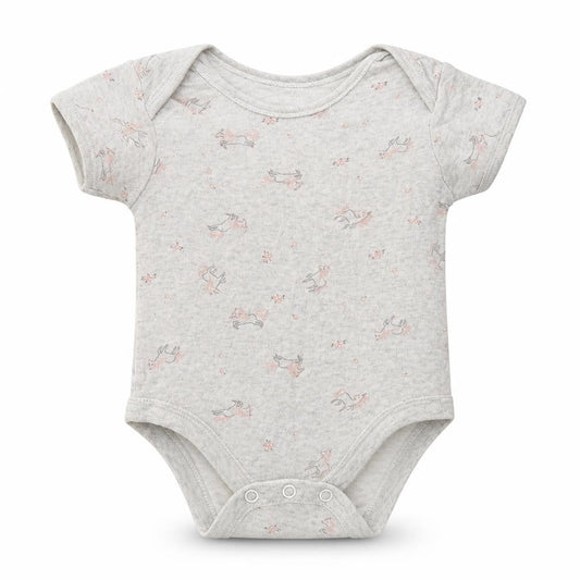 George Baby Grey Floral Cotton Romper One-Piece Size 6-9 Months