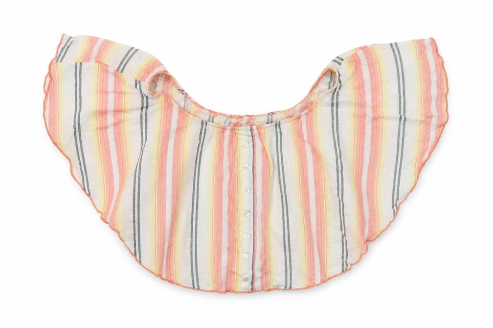 Primark Womens Multicoloured Striped Viscose Cropped Blouse Size 14 Off the Shoulder