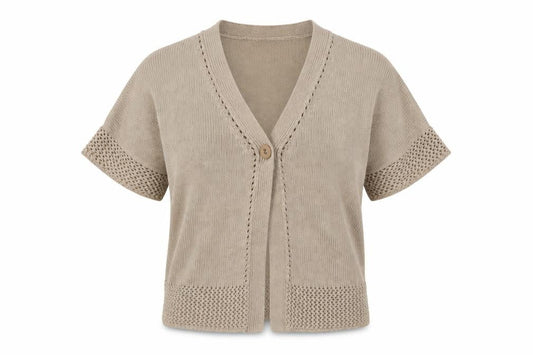 Marks & Spencer Womens Beige V-Neck  Acrylic Cardigan Jumper Size 10