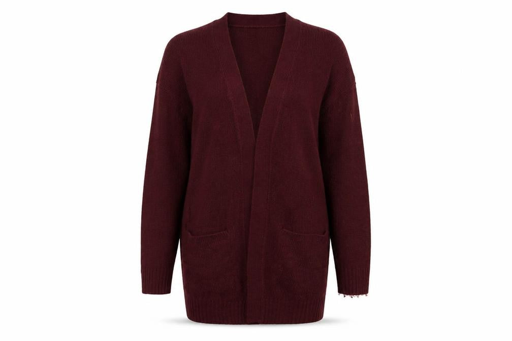 H&M Womens Purple V-Neck  Acrylic Cardigan Jumper Size S