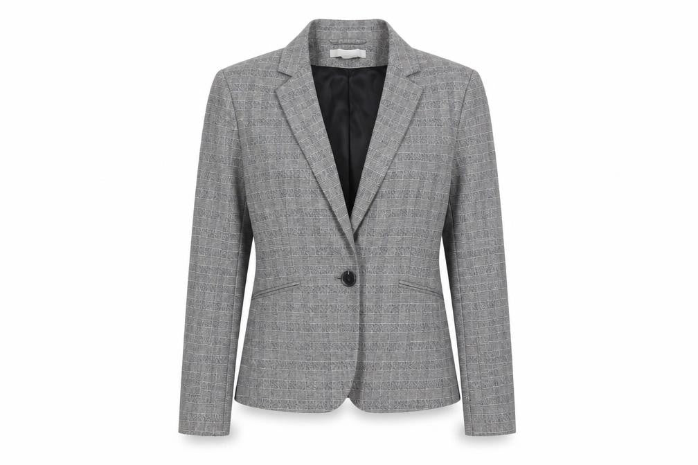 H&M Womens Multicoloured Check Polyester Jacket Suit Jacket Size 8