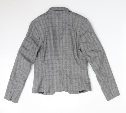H&M Womens Multicoloured Check Polyester Jacket Suit Jacket Size 8