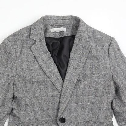 H&M Womens Multicoloured Check Polyester Jacket Suit Jacket Size 8