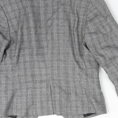 H&M Womens Multicoloured Check Polyester Jacket Suit Jacket Size 8