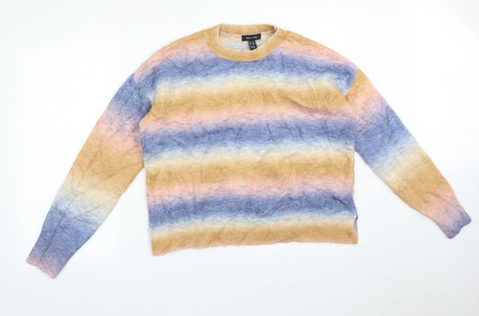 New Look Womens Multicoloured Striped Acrylic Pullover Sweatshirt Size M