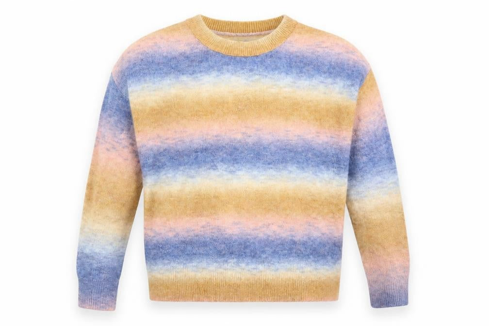 New Look Womens Multicoloured Striped Acrylic Pullover Sweatshirt Size M