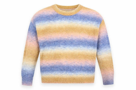 New Look Womens Multicoloured Striped Acrylic Pullover Sweatshirt Size M