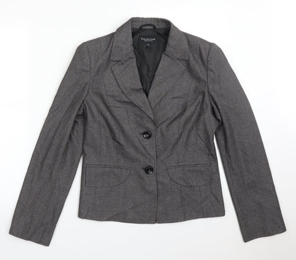 Collection Womens Multicoloured Houndstooth Polyester Jacket Suit Jacket Size 12