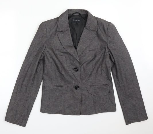 COLLECTION Womens Multicoloured Houndstooth Polyester Jacket Suit Jacket Size 12