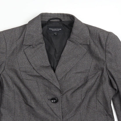 Collection Womens Multicoloured Houndstooth Polyester Jacket Suit Jacket Size 12