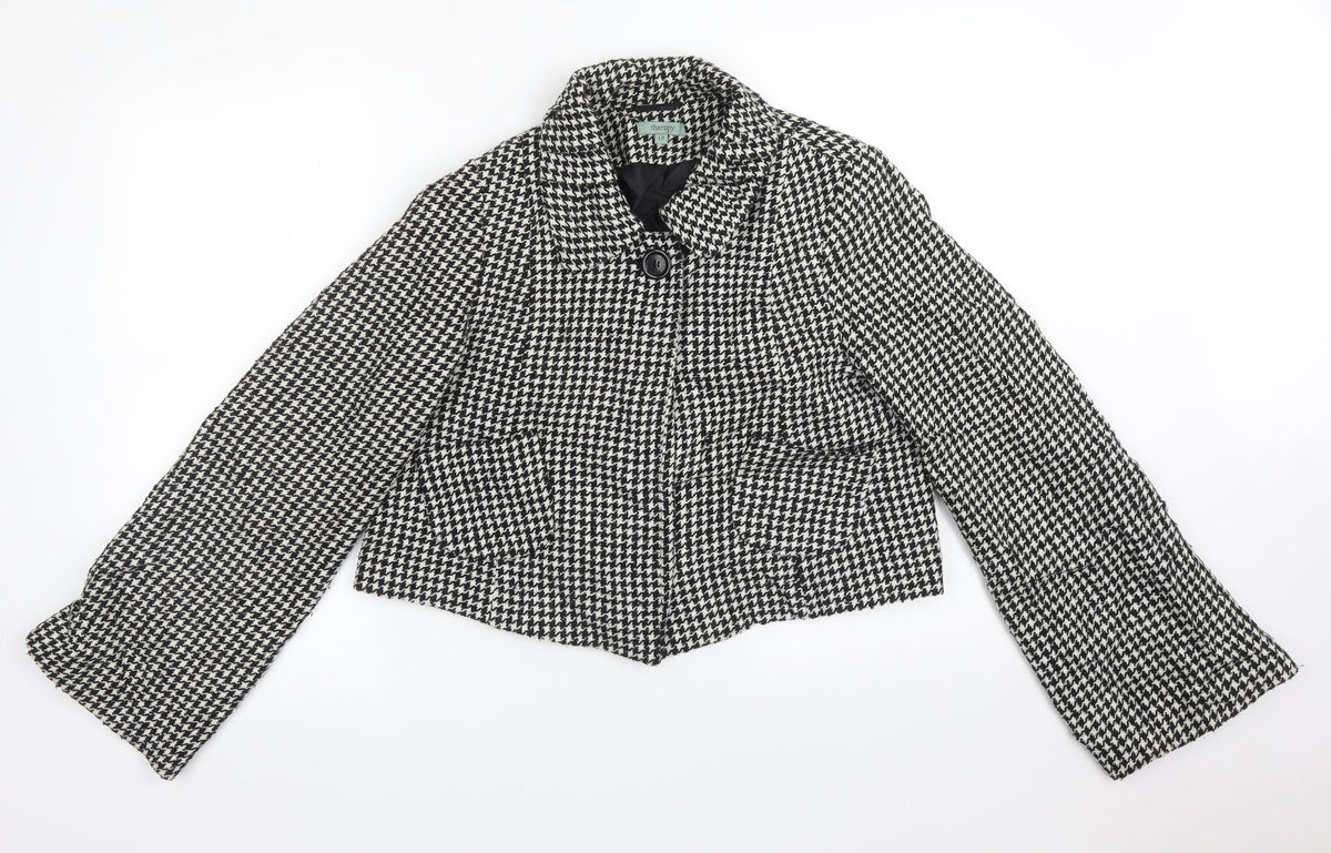 Therapy Womens Multicoloured Houndstooth  Jacket Coat Size 12