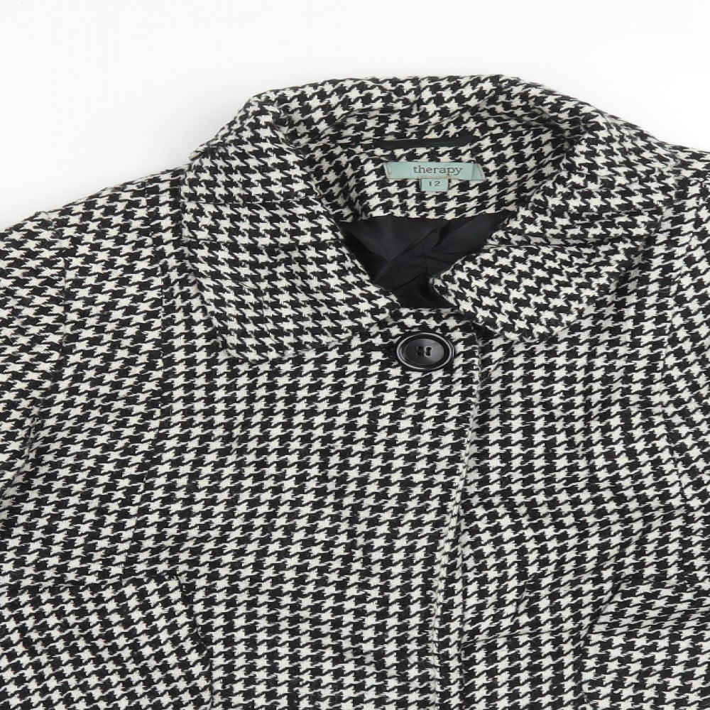 Therapy Womens Multicoloured Houndstooth  Jacket Coat Size 12
