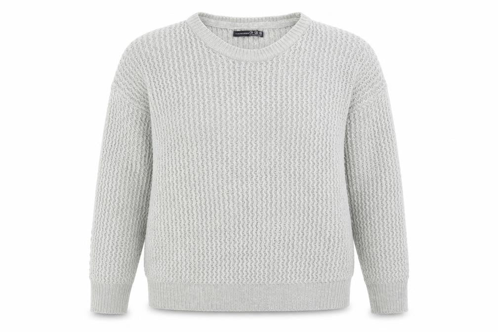 Atmosphere Womens Grey Striped Acrylic Pullover Sweatshirt Size 14