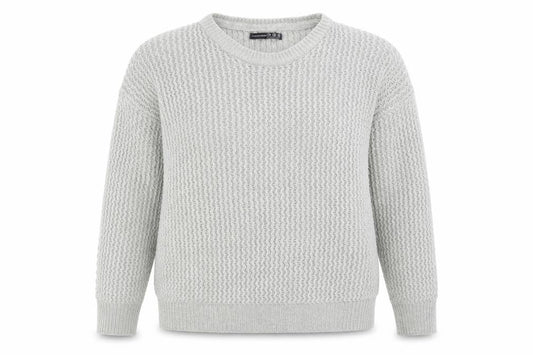 Atmosphere Womens Grey Striped Acrylic Pullover Sweatshirt Size 14