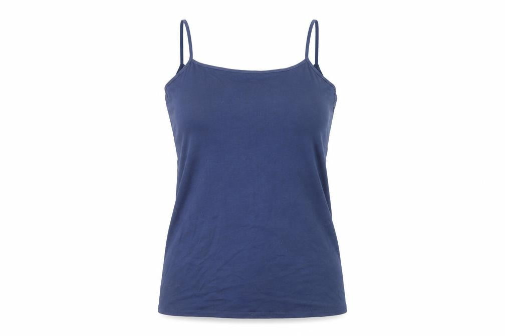 Marks & Spencer Womens Blue  Polyester Basic T-Shirt Size 12 Round Neck