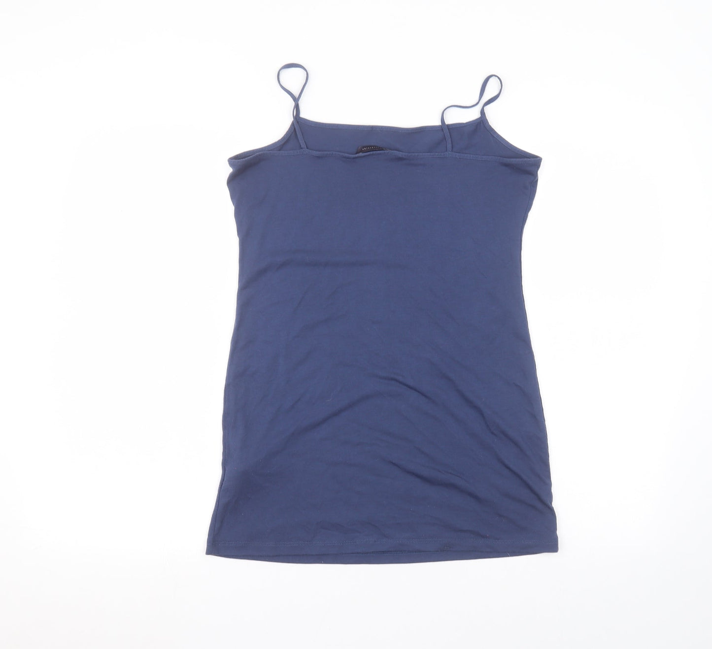 Marks and Spencer Womens Blue  Polyester Basic T-Shirt Size 12 Round Neck