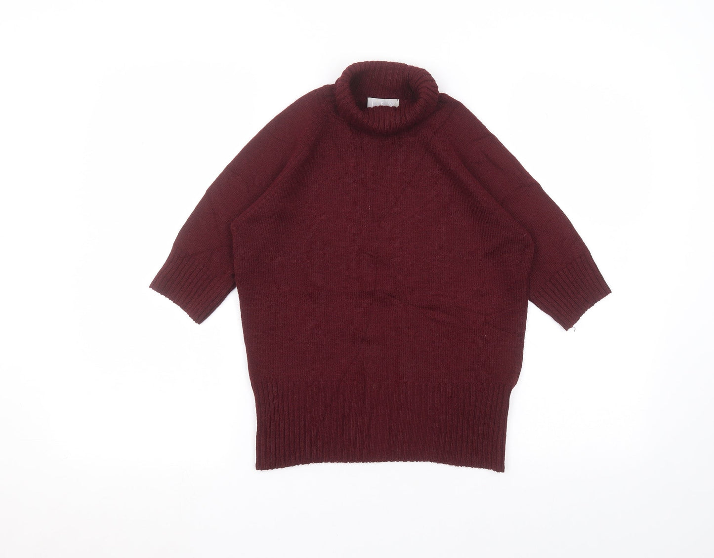 JFW Womens Red  Acrylic Basic T-Shirt Size S Roll Neck
