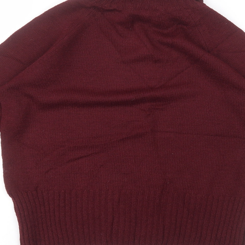 JFW Womens Red  Acrylic Basic T-Shirt Size S Roll Neck
