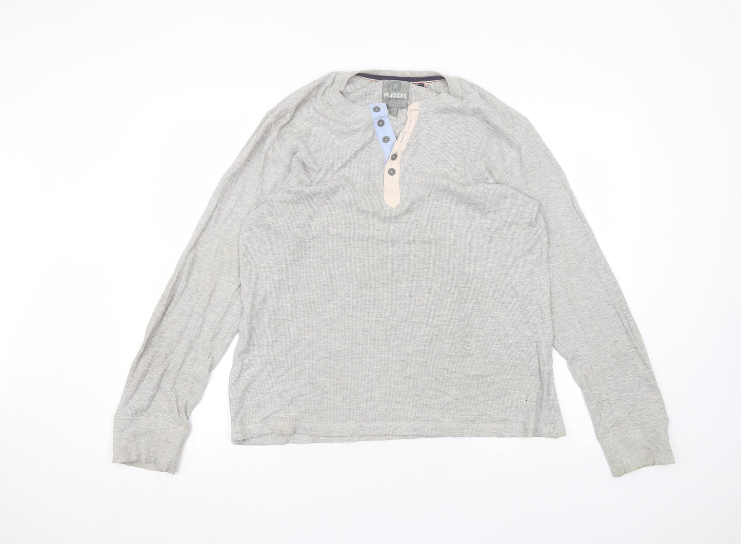 Peacocks Womens Grey Round Neck  Cotton Pullover Jumper Size L