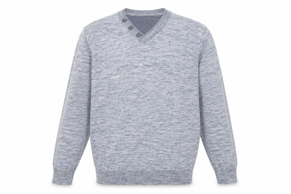 Cedarwood State Mens Blue Round Neck Cotton Pullover Jumper Size L