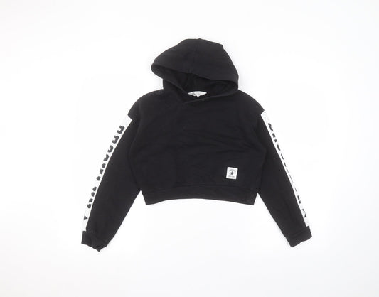 H&M Boys Black  Cotton Pullover Hoodie Size 9-10 Years