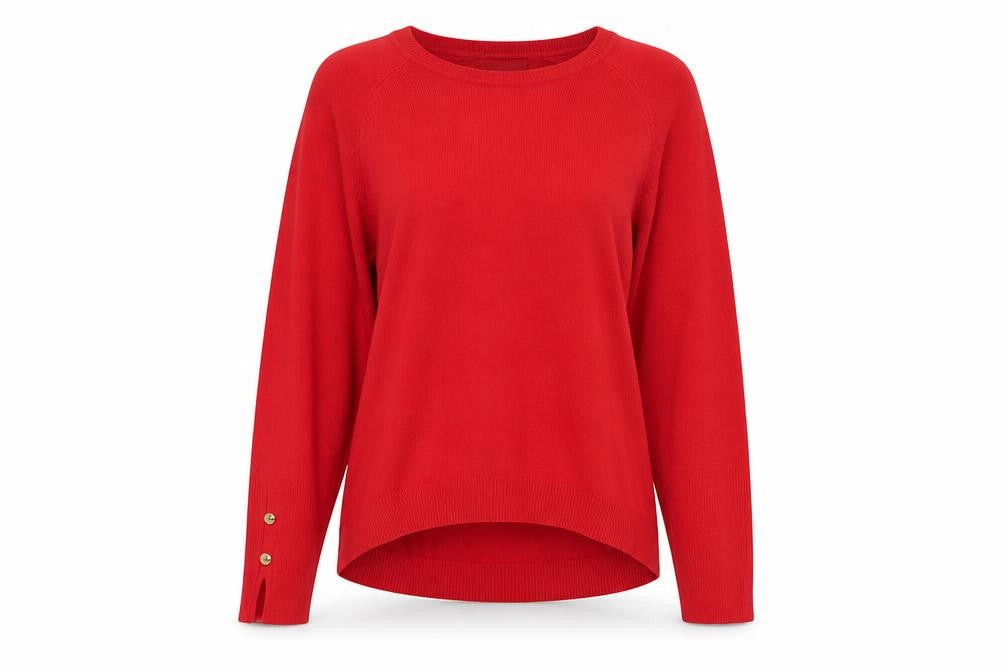 Primark Womens Red  Acrylic Basic T-Shirt Size XS V-Neck