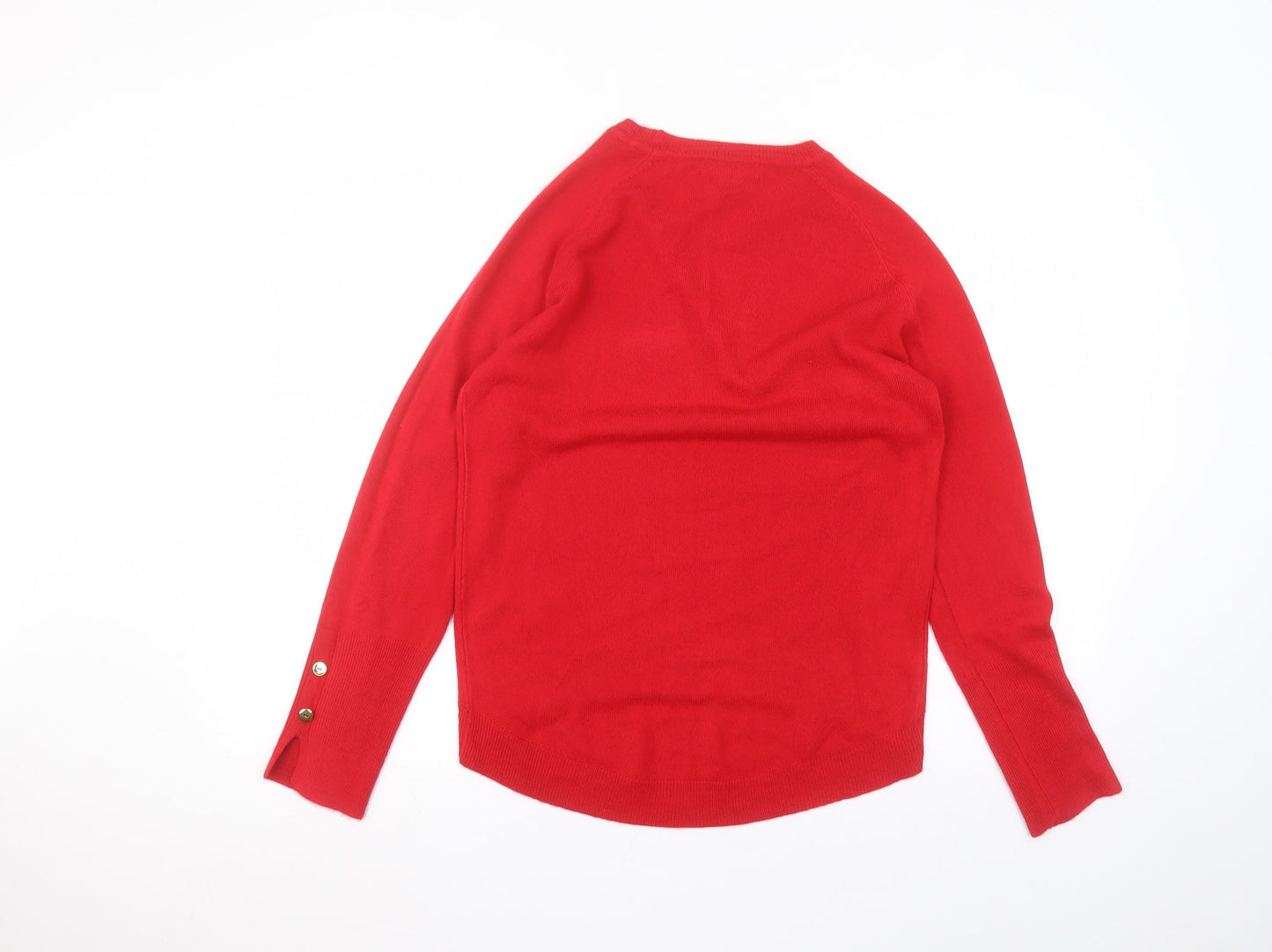 Primark Womens Red  Acrylic Basic T-Shirt Size XS V-Neck