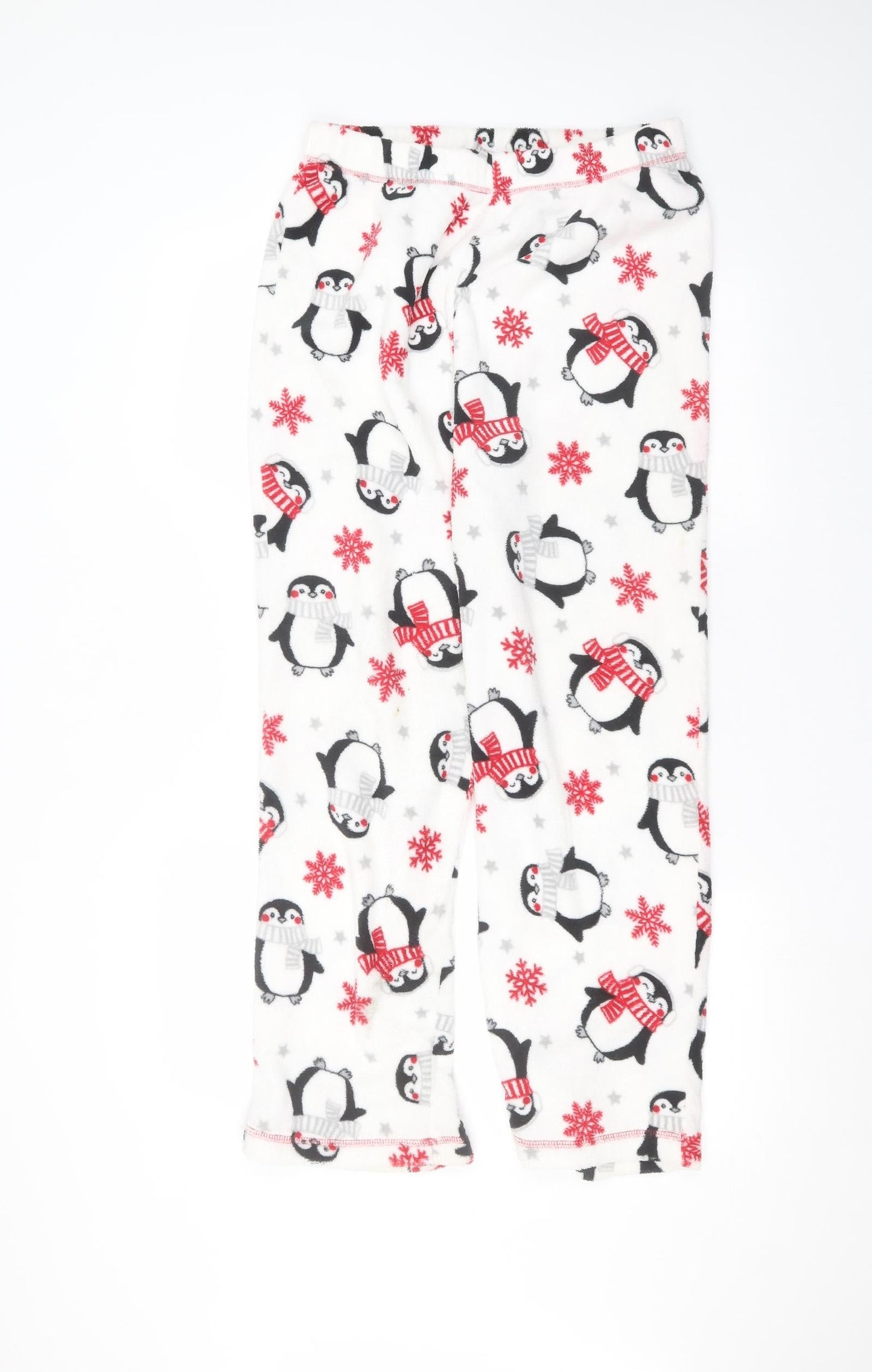 Preworn Womens White  Polyester Sweatpants Trousers Size 12 L26 in Regular