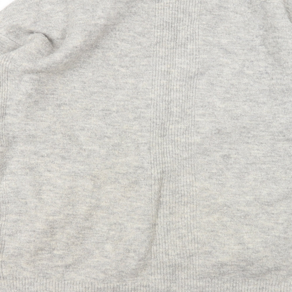 Preworn Womens Grey Round Neck  Acrylic Cardigan Jumper Size M