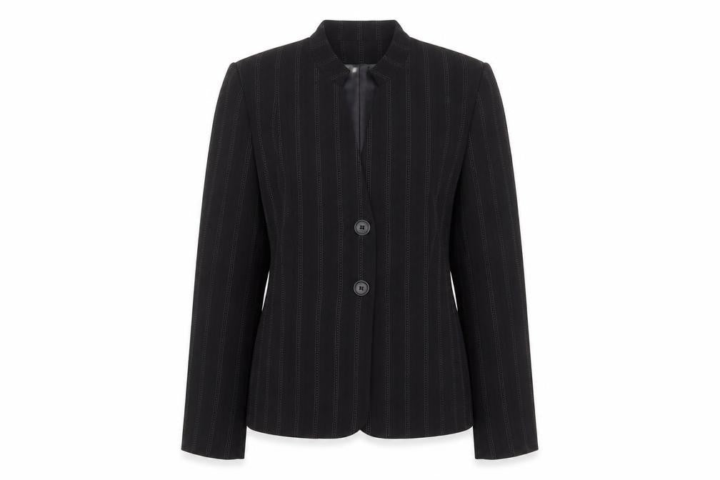 Klass Womens Black Striped  Jacket  Size 14