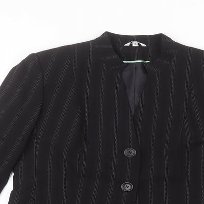 Klass Womens Black Striped  Jacket  Size 14