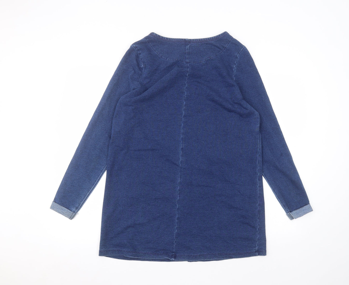 TU Womens Blue  Cotton Basic T-Shirt Size 10 Round Neck