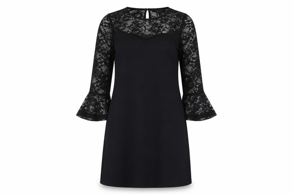 Lipsy Womens Black  Viscose A-Line  Size 10 Round Neck