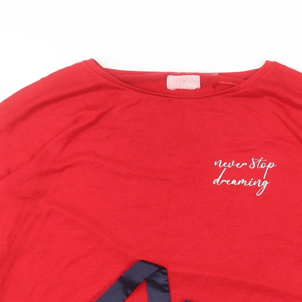 Matalan Womens Red Round Neck  Viscose Pullover Jumper Size M