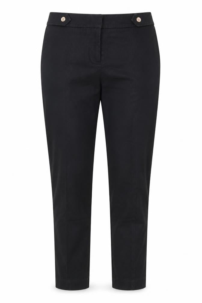 Oasis Womens Black  Cotton Trousers  Size 8 L25 in Regular
