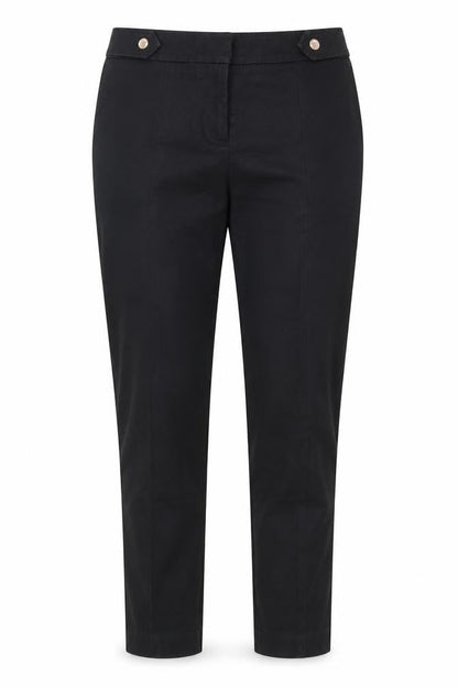Oasis Womens Black  Cotton Trousers  Size 8 L25 in Regular