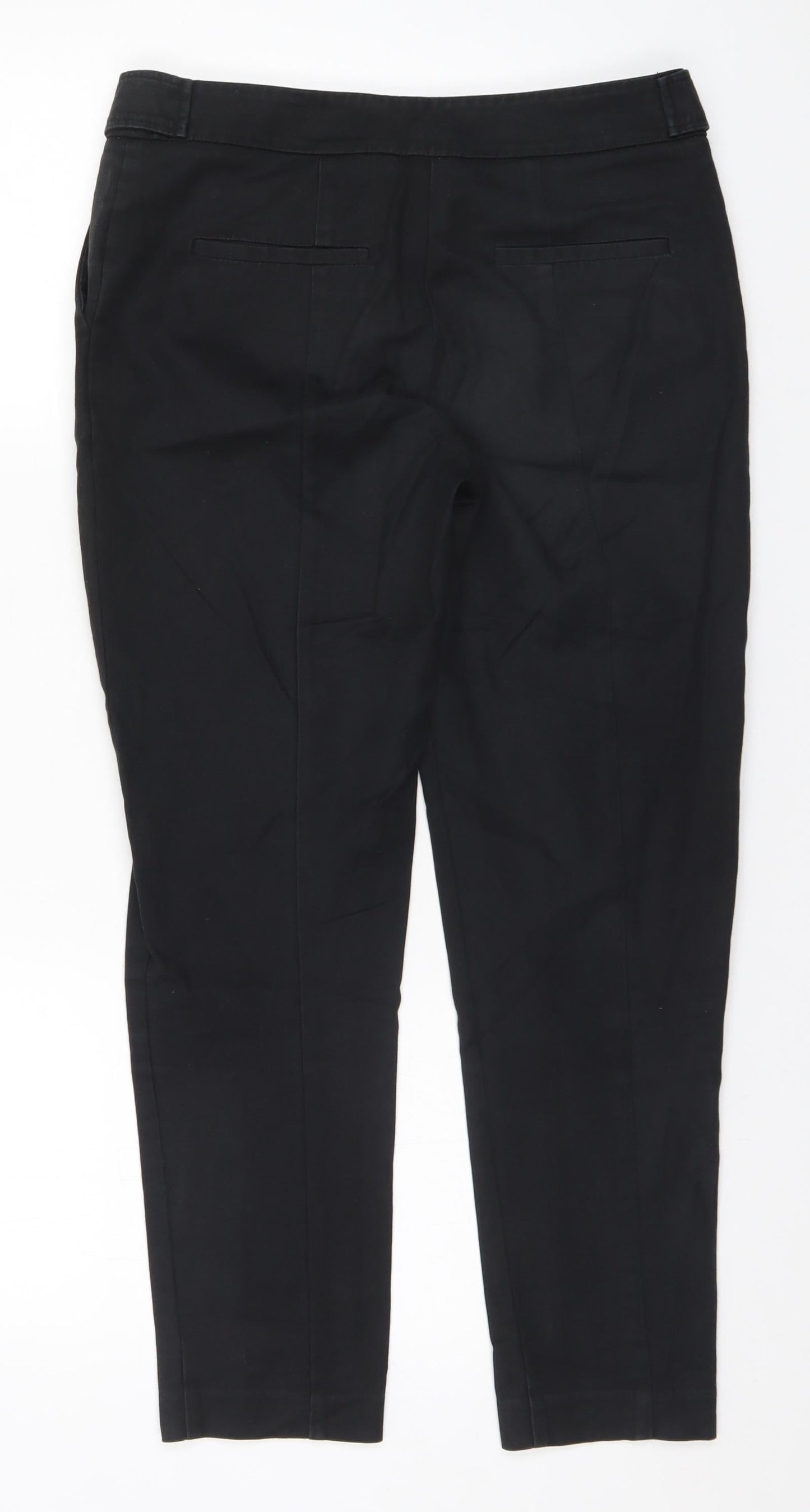 Oasis Womens Black  Cotton Trousers  Size 8 L25 in Regular