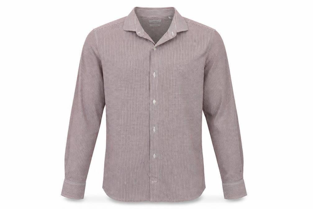 NEXT Mens Grey Check Polyester  Button-Up Size 15.5 Collared