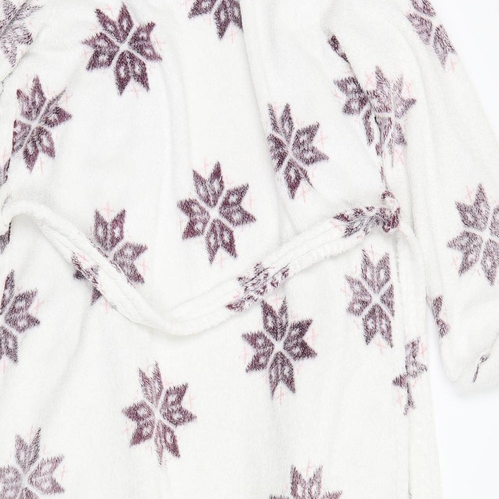 Primark Womens White Fair Isle Polyester Top Gown Size 6