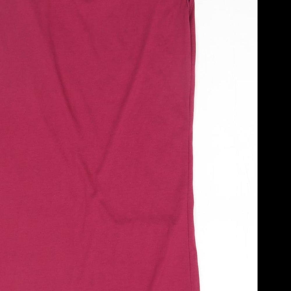 Preworn Womens Pink  Polyester Pencil Dress  Size S Round Neck