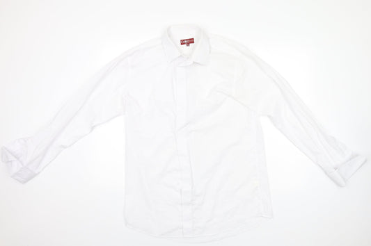 ColinRoss Mens White  Polyester  Button-Up Size 16.5 Collared