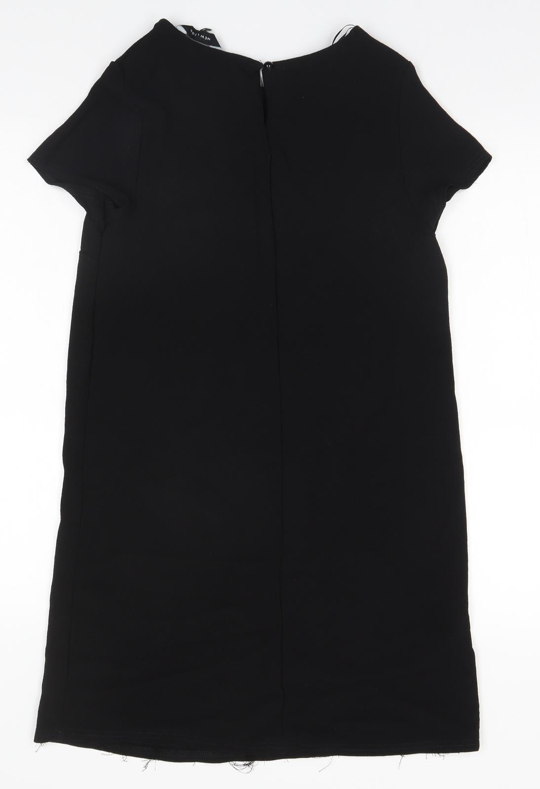 New Look Womens Black  Polyester A-Line  Size 12 Round Neck