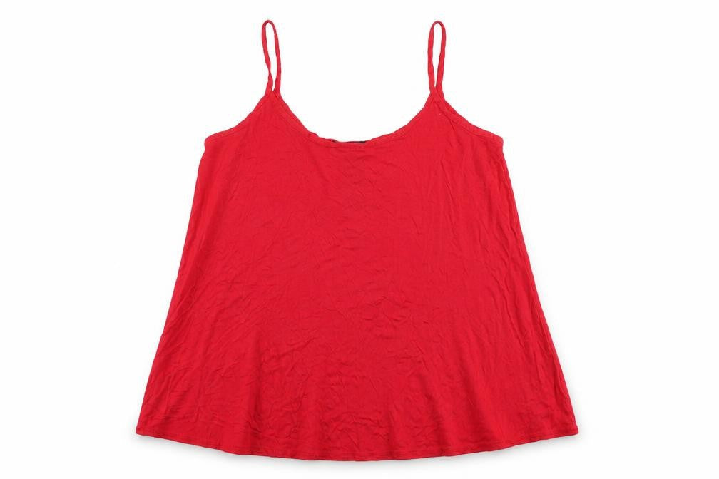 Signiture Womens Red  Viscose Basic Tank Size 16 Halter