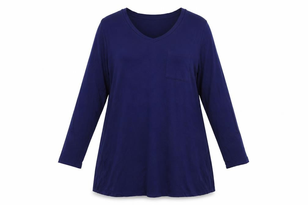 eanklosco Womens Blue  Viscose A-Line  Size XL Round Neck