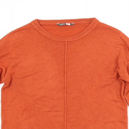 Pep&Co Womens Orange Crew Neck  Acrylic Pullover Jumper Size 10