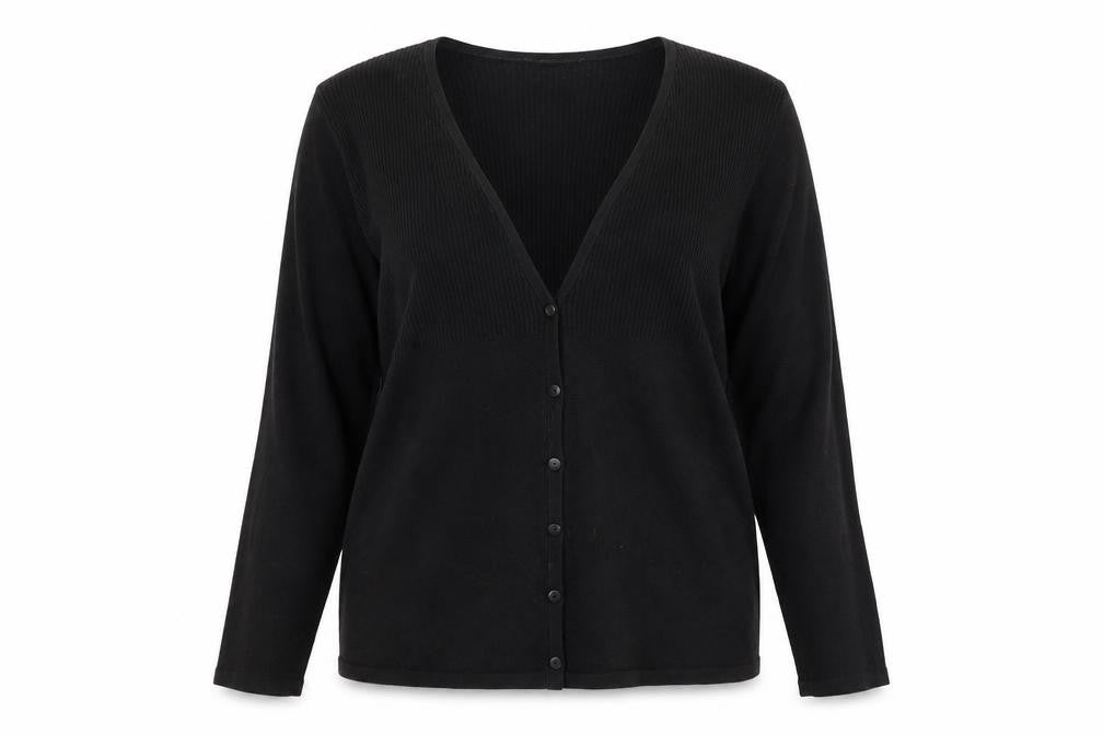 Preworn Womens Black V-Neck   Cardigan Jumper Size M