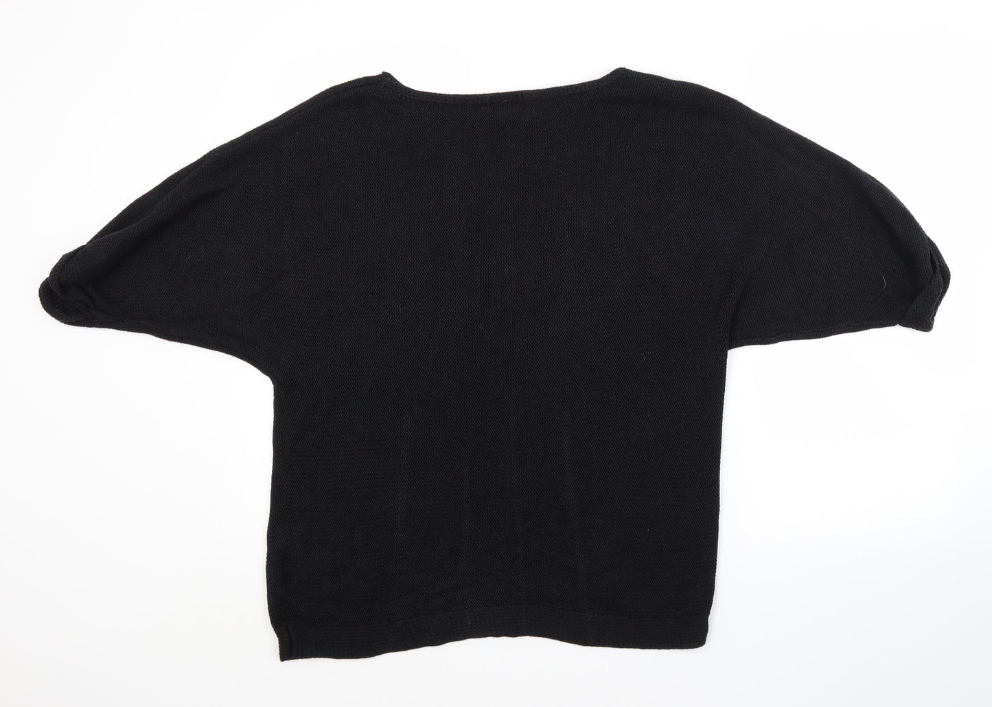 H&M Womens Black Crew Neck  Acrylic Pullover Jumper Size M