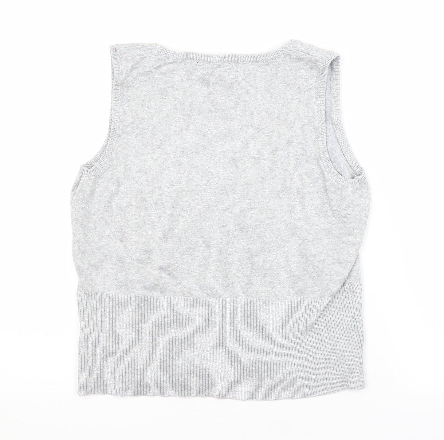 Atmosphere Womens Grey  Viscose Basic Tank Size 14 Scoop Neck