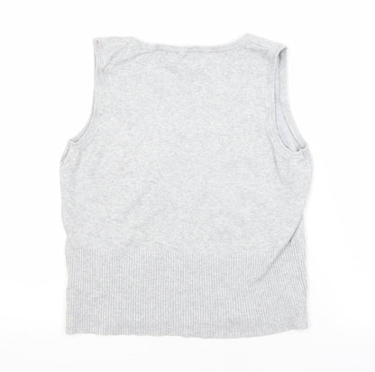 Atmosphere Womens Grey  Viscose Basic Tank Size 14 Scoop Neck