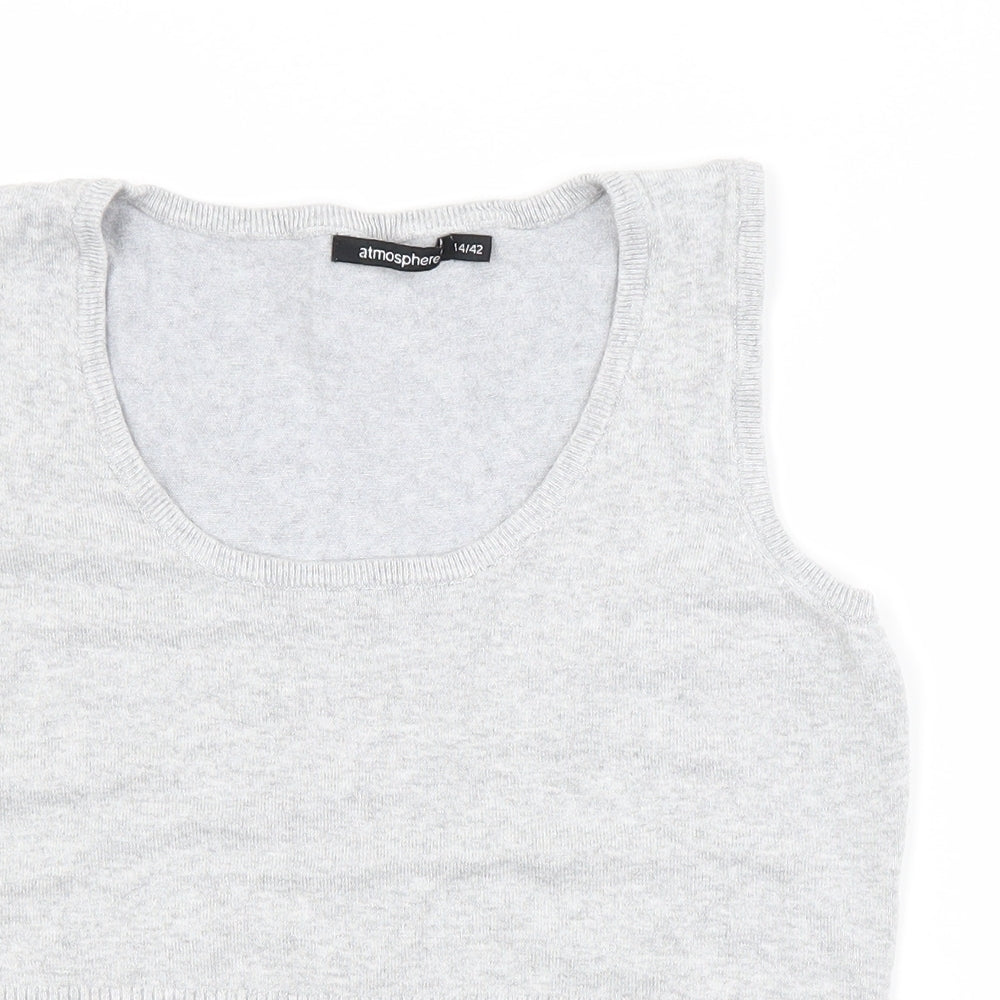Atmosphere Womens Grey  Viscose Basic Tank Size 14 Scoop Neck